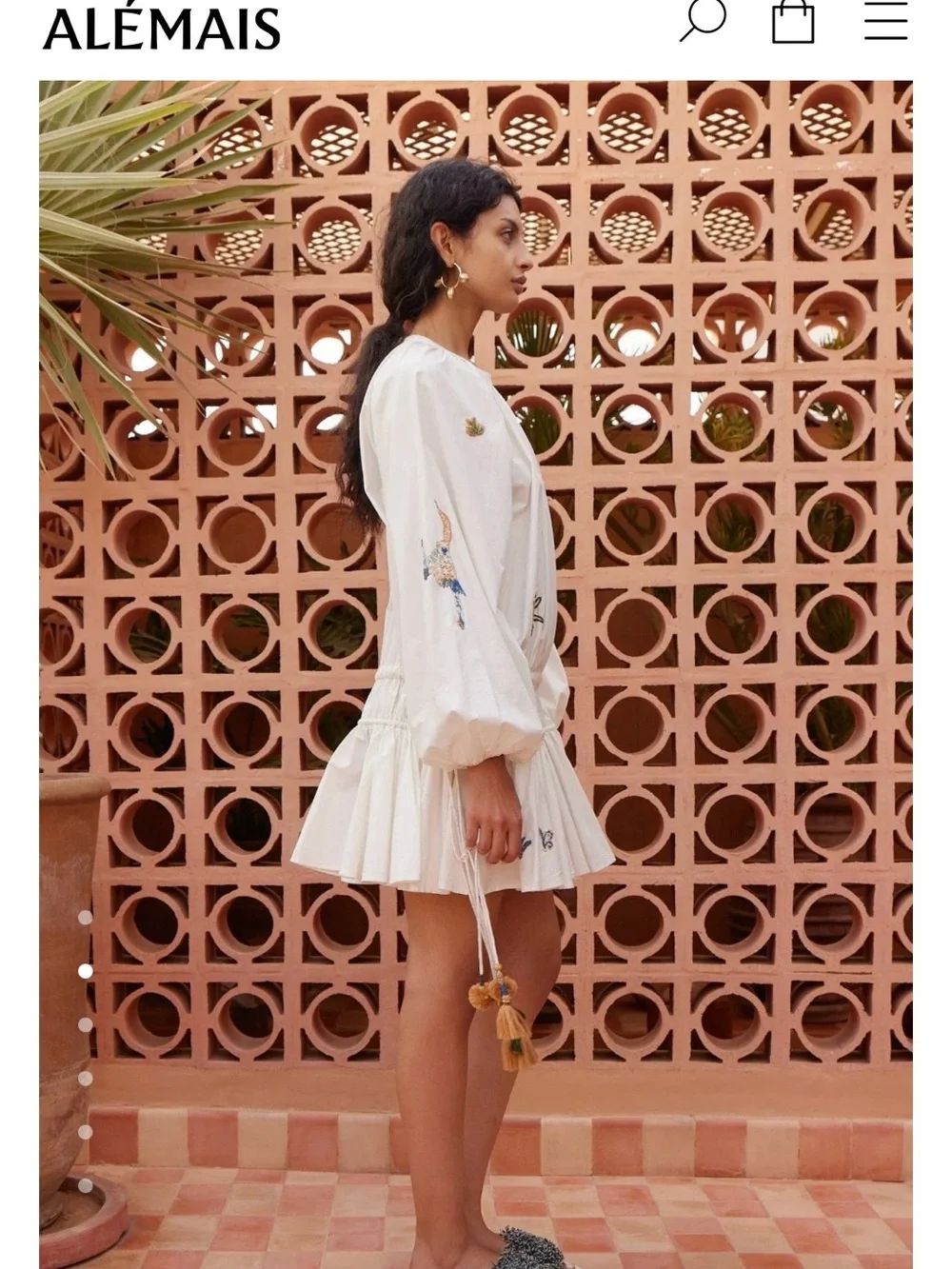 Alemais White Embroidered Mini Dress